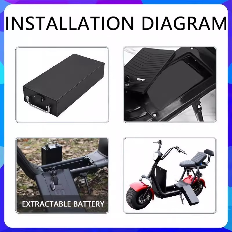 Nova Bateria de Lítio para Veí - 60V 50Ah Electric Scooter Battery avaliação e preço